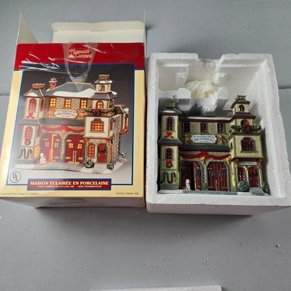Lemax Plymouth Corners Fire Station No. 2 25657A 2002 Porcelain House